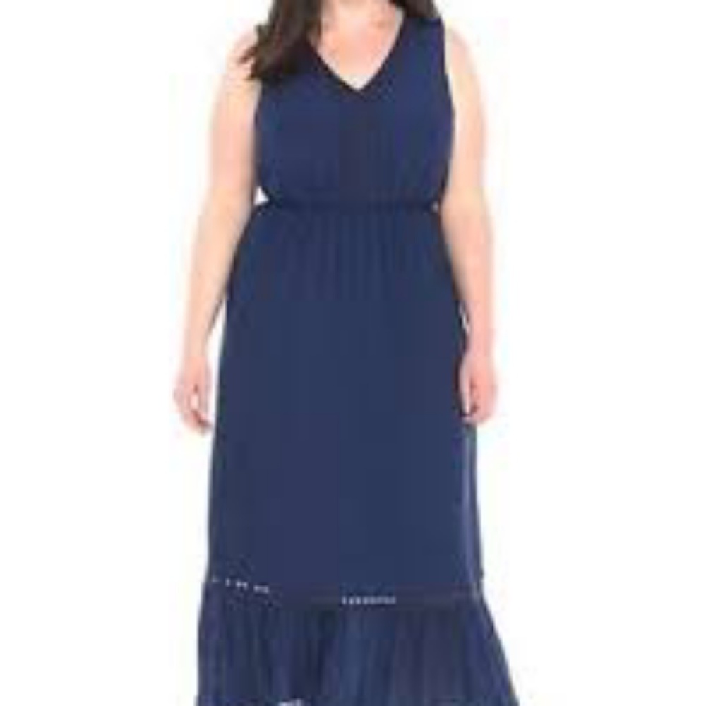 NWT luxology navy sleeveless maxi dress 24